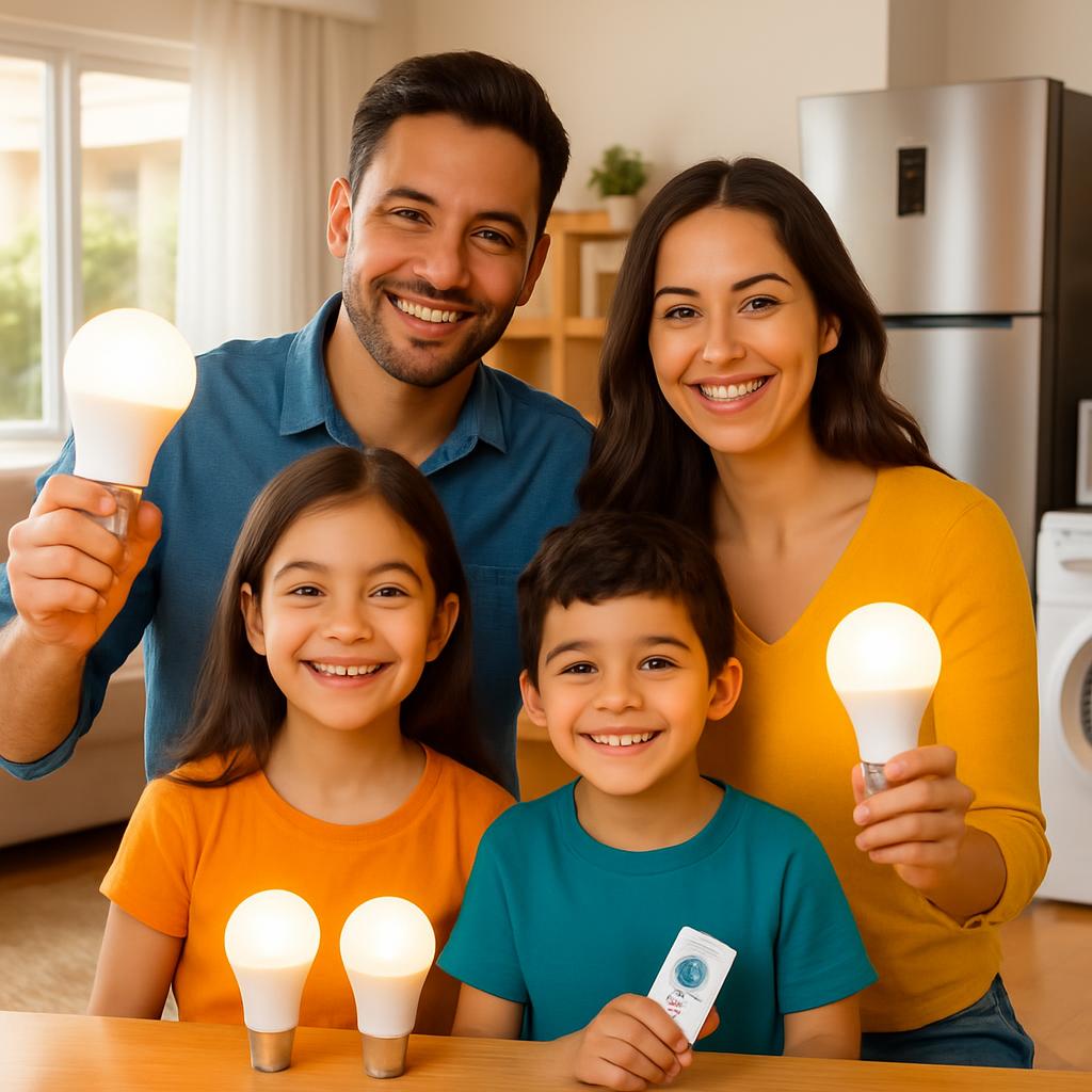 Homem sorrindo ao lado de painel solar - Dicas de Economia de Energia